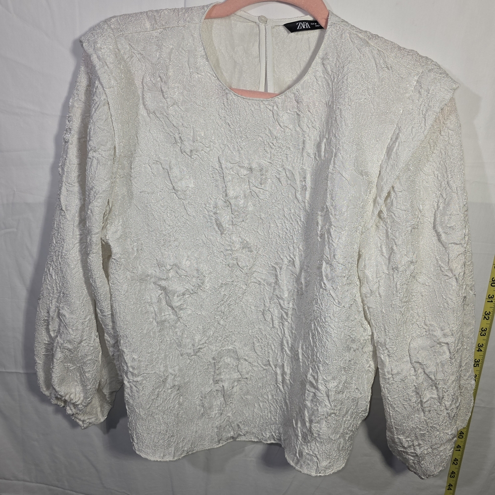 Zara Women's White Textured Top